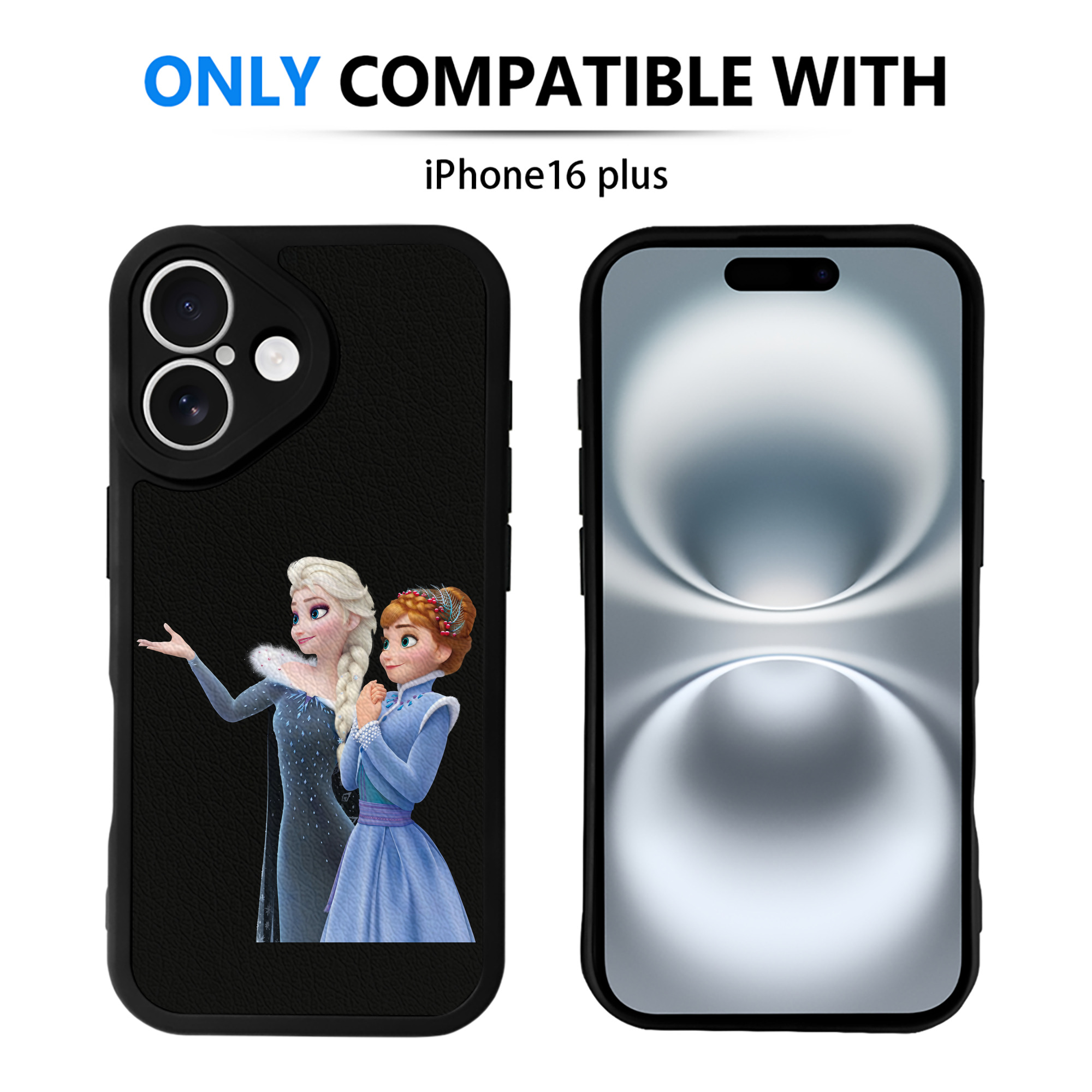 （画像用） アナと雪の女王 アンナ エルサ Frozen Anna Elsa 【iPhone 16シリーズ対応】シリコンスマホケース（レザー調） 材質：シリコン